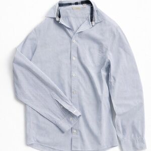 Burberry Light Blue Striped Button Down Shirt